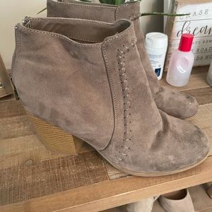 Brown heeled booties
